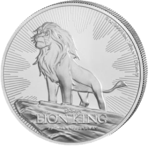Vorderseite der 1 Unze Silber Disney Der König der Löwen 2019 von Hersteller New Zealand Mint
