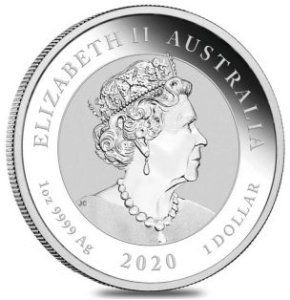 Rückseite der 1 Unze Silber Bulle und Bär 2020 von Hersteller Perth Mint 