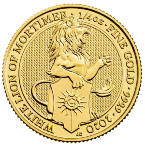 Vorderseite 1/4 oz Gold The Queen´s Beasts - White Lion of Mortimer 2020 