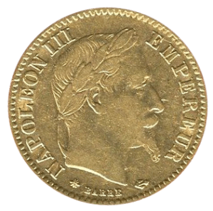Vorderseite 10 Francs Goldmünze Frankreich diverse Jahrgänge, von dem Hersteller Monnaie de Paris