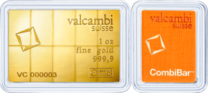 10x1/10 Unze Goldbarren Valcambi