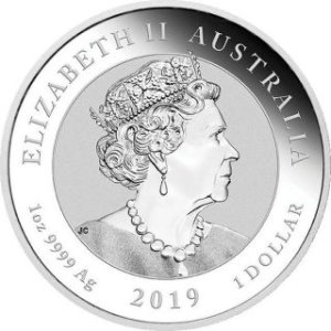 Rückseite der 1 Unze Silber Australien Dragon & Dragon 2019 von Hersteller Perth Mint