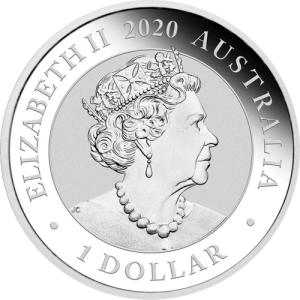 Rückseite der 1 Unze Silber Australien Schwan 2020 von Hersteller Perth Mint