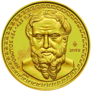 200 Euro Gold Griechenland Herodot 2018 Proof-Qualität Motivseite