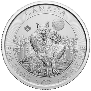 Vorderseite 2 Unzen Silber Werwolf 2021 von Hersteller Royal Canadian Mint
