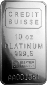 10 oz Platinbarren Credit Suisse geprägt