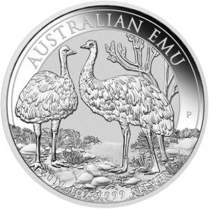 Vorderseite der 1 Unze Silber Australien Emu 2019 von Hersteller Perth Mint
