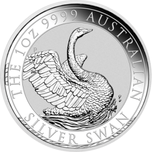 Vorderseite der 1 Unze Silber Australien Schwan 2020 von Hersteller Perth Mint