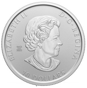 Rückseite 2 Unzen Silber Säbelzahnkatze 2023 von Hersteller Royal Canadian Mint