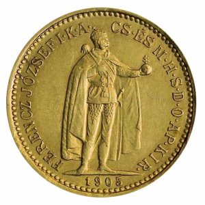 Motivseite der Goldmünze Ungarn 10 Kronen