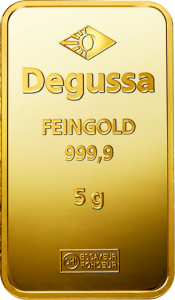 5 g Goldbarren Degussa