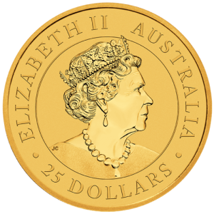 Rückseite 1/4 Unze Gold Australien Känguru 2021 (lagernd Frankfurt), von dem Hersteller Perth Mint