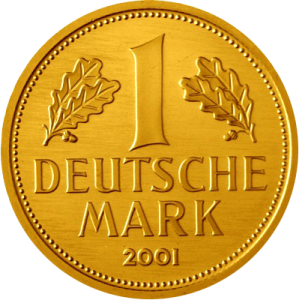 Vorderseite 12 Gramm Gold 1 Deutsche Mark 2001 - Goldmark