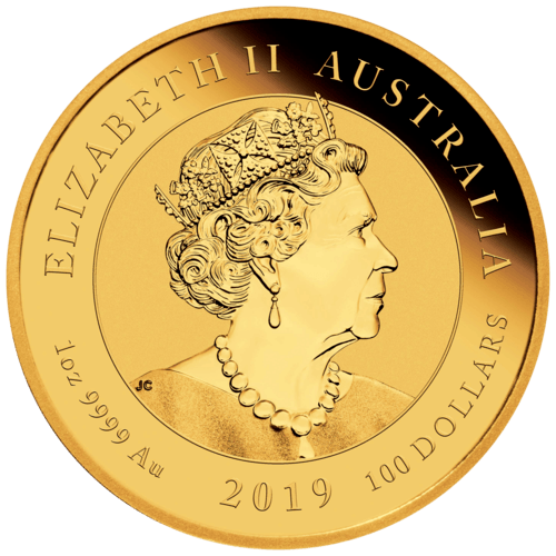 Rückseite 1 oz Gold 50 Jahre Mondlandung 2019