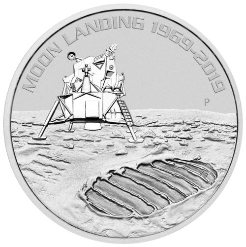 Vorderseite der 1 Unze Silber 50 Jahre Mondlandung 2019 von Hersteller Royal Canadian Mint