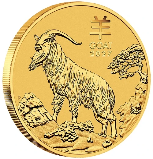 1/10 Unze Gold Lunar III Ziege 2027 1/10 Unze Gold Lunar III Ziege 2027