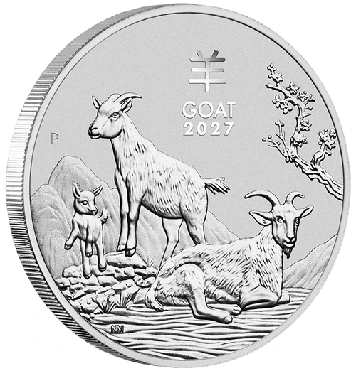 5 Unzen Silber Lunar III Ziege 2027 5 Unzen Silber Lunar III Ziege 2027