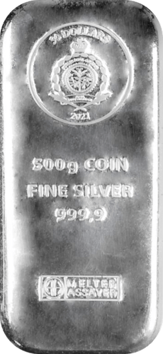 Vorderseite des 500 g Silber Argor Heraeus Niue Münzbarren von Hersteller Argor-Heraeus