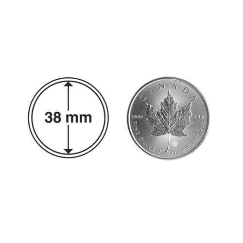 Münzkapsel hat einen Innendurchmesser von ca. 38 mm