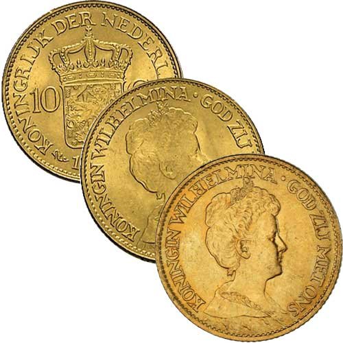 10 Gulden Goldmünze Niederlande diverse Jahrgänge