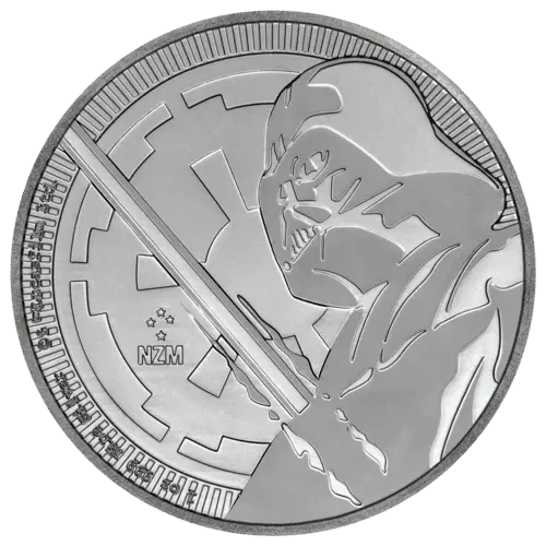 Vorderseite der 1 Unze Silber Star Wars Darth Vader 2018 von Hersteller New Zealand Mint