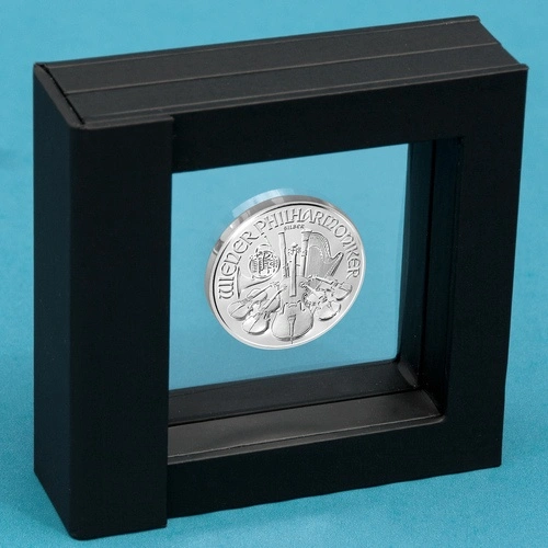 Schweberahmen + 1 Unze Silbermünze Wiener Philharmoniker | Schweberahmen + Silbermünze 1 Unze Wiener Philharmoniker von The United States Mint