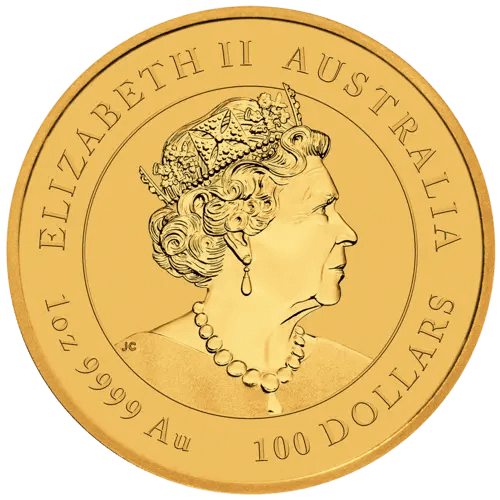 Rückseite Goldmünze 1 Unze Lunar III Ochse 2021 , der Hersteller Perth Mint Australia