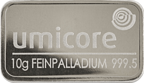 10 g palladium bar Umicore minted