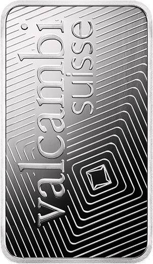 1 oz palladium bar Valcambi back embossed