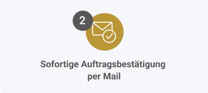 Sofortige Auftragsbestätigung per Mail Sofortige Auftragsbestätigung per Mail