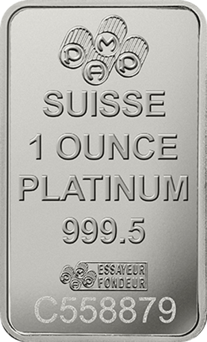 1 oz Platinum Bar Pamp Suisse Lady Fortuna RS