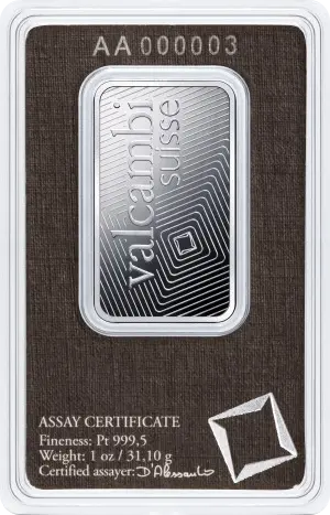 platinbarren 1 oz valcambi