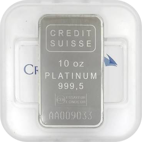 10 Unzen Platinbarren Credit Suisse