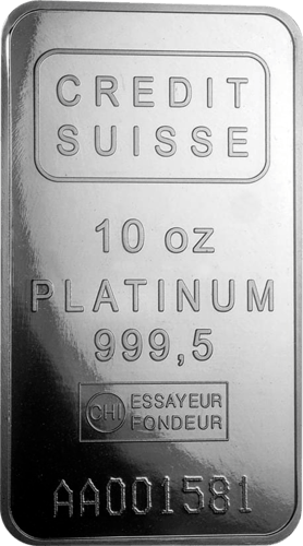 10 oz Platinbarren Credit Suisse geprägt