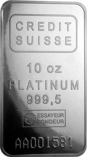 10 Unzen Platinbarren Credit Suisse