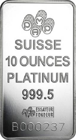 10 oz Platinum Bar Pamp Suisse Lady Fortuna RS