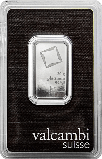20 g platinum ingot Valcambi minted