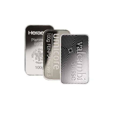 100 g Platinbarren diverse Hersteller 100 g Platinbarren diverse Hersteller