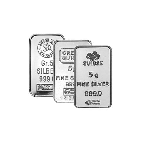 5 g Platinbarren diverse Hersteller
