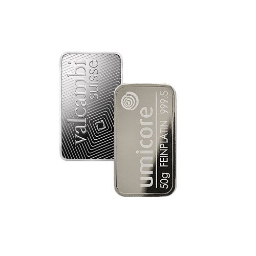 50 g Platinbarren diverse Hersteller