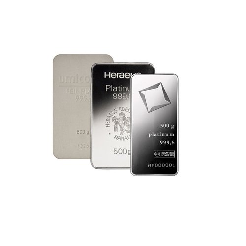 500 g Platinbarren diverse Hersteller