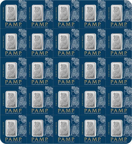 25 x 1 g Multigram Platinum Plate Pamp Suisse Fortuna