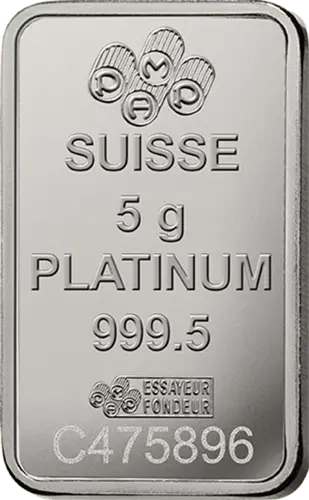 Rückseite 5 g Platinbarren PAMP Suisse Fortuna Rückseite 5 g Platinbarren PAMP Suisse Fortuna