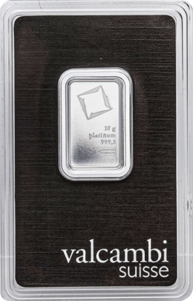 10 g platinum ingot Valcambi minted