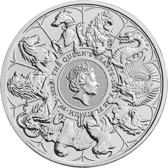 1 Unze Platin The Queen´s Beasts - Completer Coin 2022