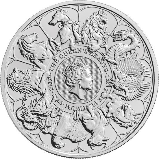 1 Unze Platin The Queen´s Beasts - Completer Coin 2022