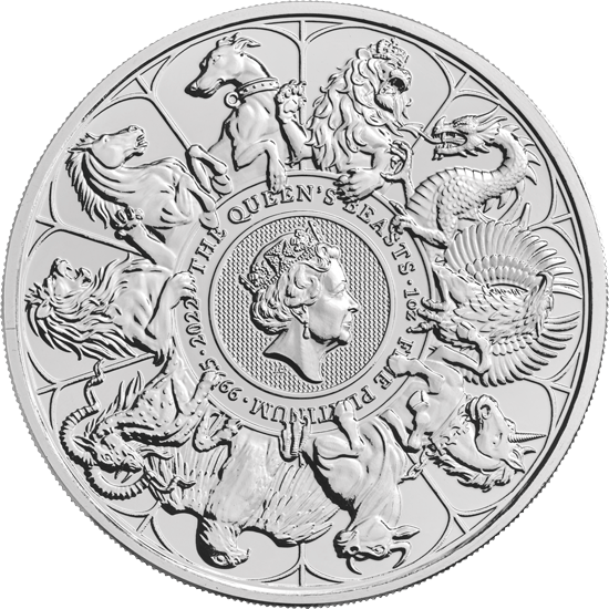 1 Unze Platin The Queen´s Beasts - Completer Coin 2022