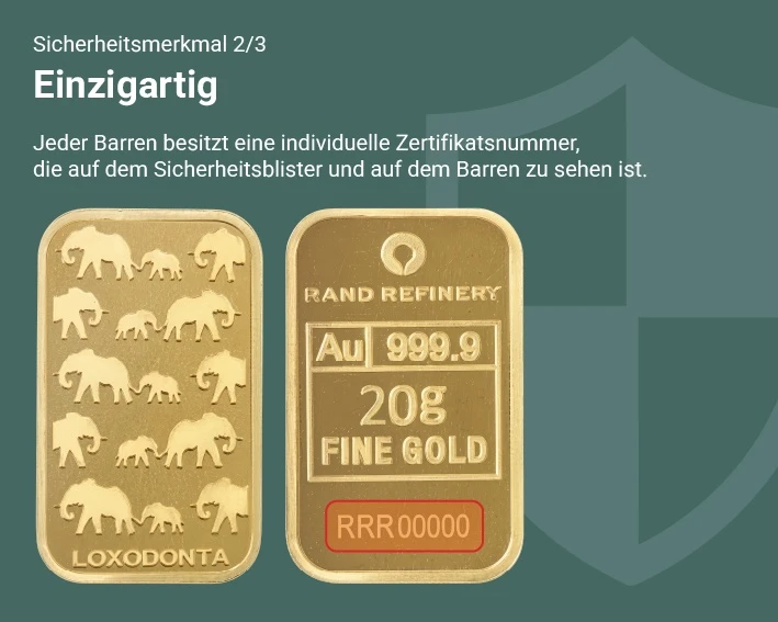1 Unze Goldbarren Rand Refinery 1 Unze Goldbarren Rand Refinery