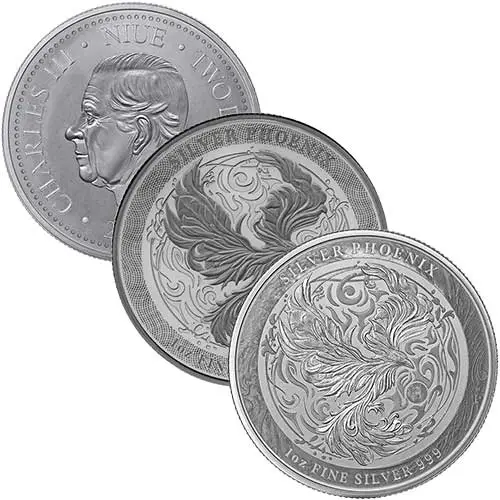 sammelbild 1 oz phoenix silbermuenze diverse jahrgaenge