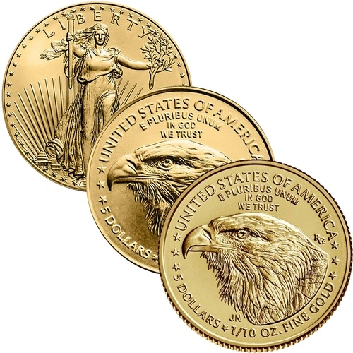 1/10 Unze Gold American Eagle diverse Jahrgänge Typ 2